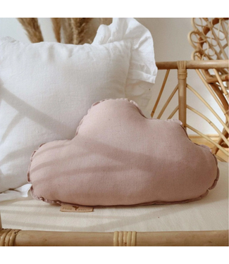 Moi Mili Wolken kussen linnen | Poeder roze