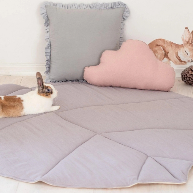 Coussin nuage en lin – Rose poudré | Doux et élégant pour chambre d’enfant ou coin jeu