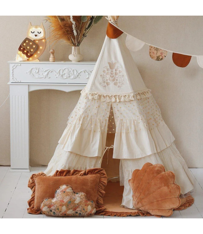 Wolkenkussen van linnen – Poeder roze | Zacht en stijlvol voor kinderkamer of speelhoek