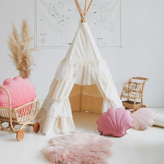 Wolkenkissen aus Leinen – Sand | Weich und stilvoll für Kinderzimmer oder Spielecke