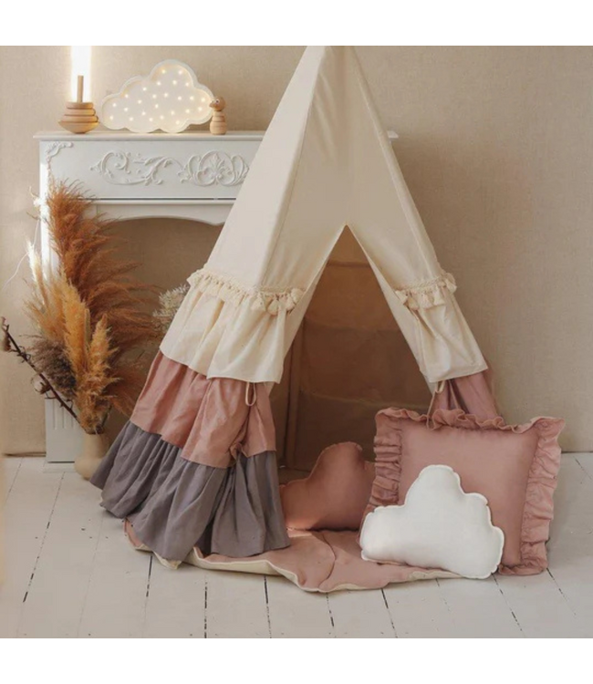 Wolkenkussen van linnen – Sand | Zacht en stijlvol voor kinderkamer of speelhoek