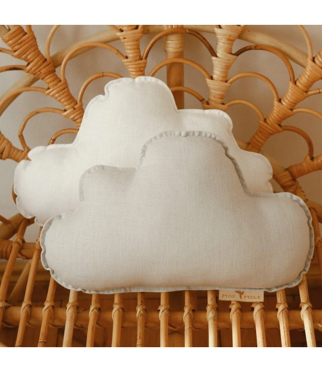 Wolkenkussen van linnen – Sand | Zacht en stijlvol voor kinderkamer of speelhoek