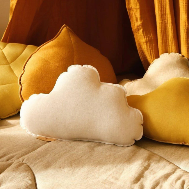 Wolkenkissen aus Leinen – Sand | Weich und stilvoll für Kinderzimmer oder Spielecke