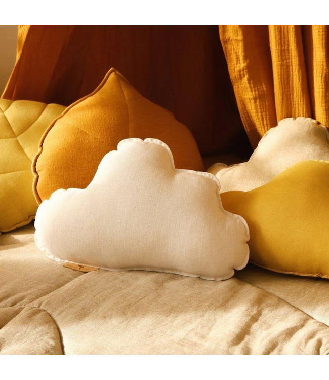 Wolkenkussen van linnen – Sand | Zacht en stijlvol voor kinderkamer of speelhoek