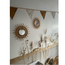Handmade fabric bunting banner beige – unique decoration for kids’ rooms