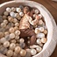 Ball pit with corduroy balls in beige – safe and soft play area for kids