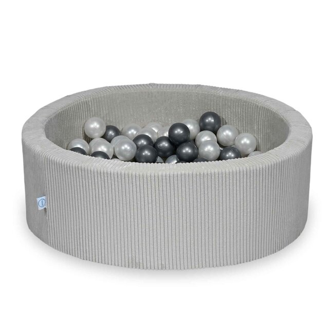 Corduroy ball pit in stylish grey shade
