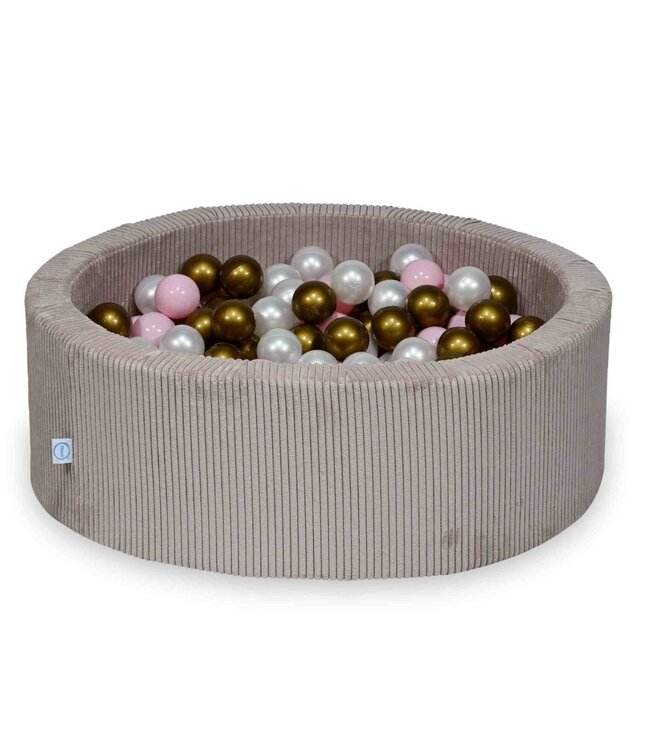 Ballenbak van zachte corduroy in warme roze tint