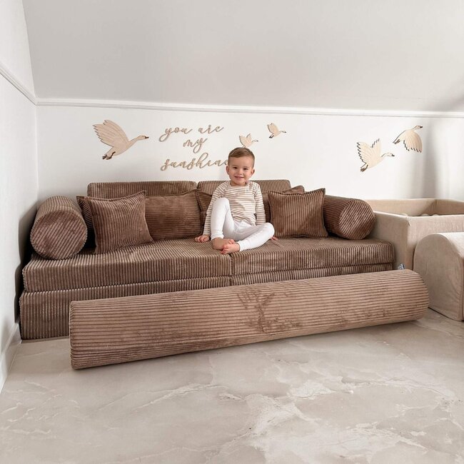 Banc Montessori luxe en velours côtelé | Toffee – Confortable et élégant