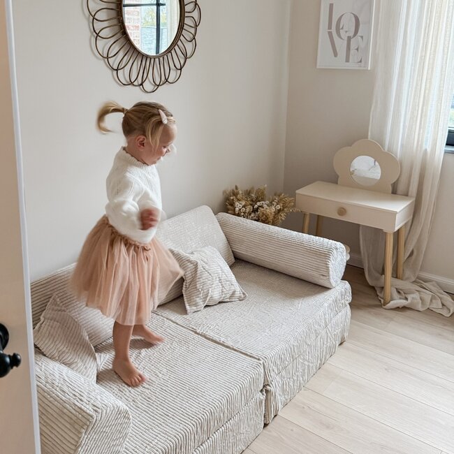 Comfort Montessori kinderbank in beige – Stijlvol en veilig voor kinderen