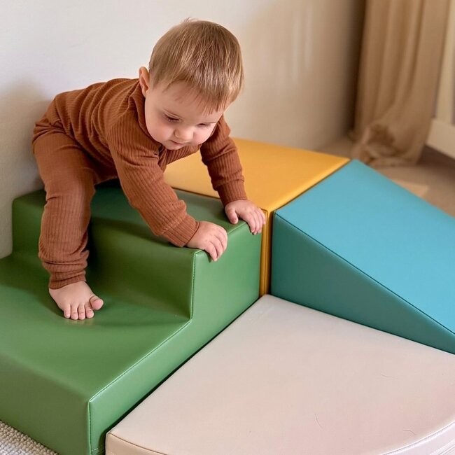 Foam blokken set Corner – creatief en veilig speelplezier in turquoise