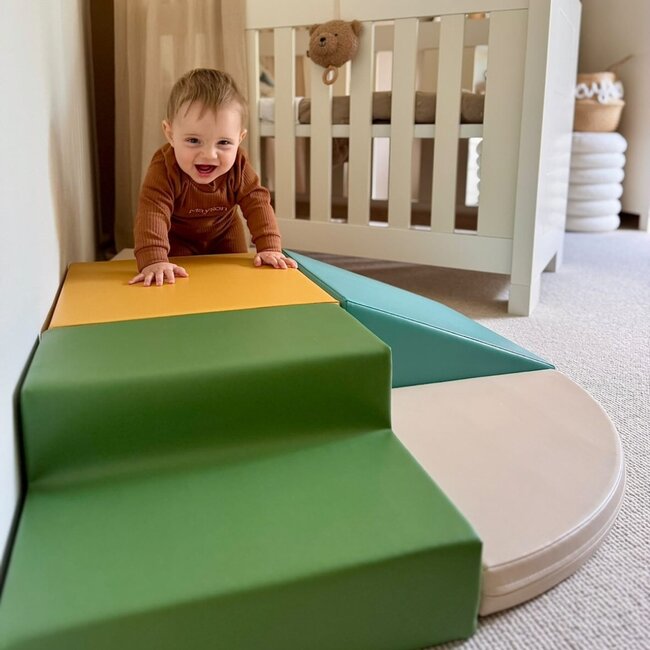 Foam blokken set Corner – creatief en veilig speelplezier in turquoise