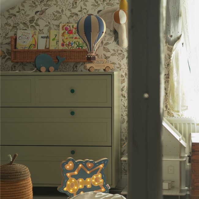 Ballon décoratif taille S beige/bleu – Accessoire fait main par Super Balloon