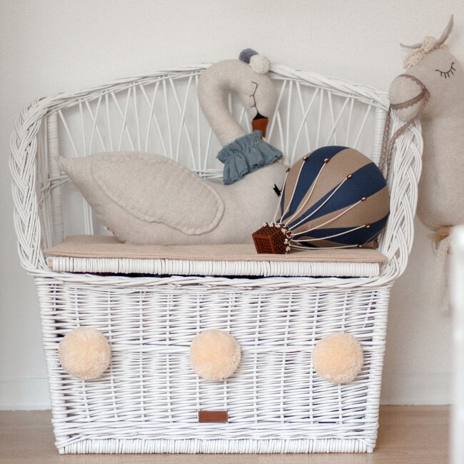 Decoratieve luchtballon maat S beige/blauw – Handgemaakt accessoire van Super Balloon