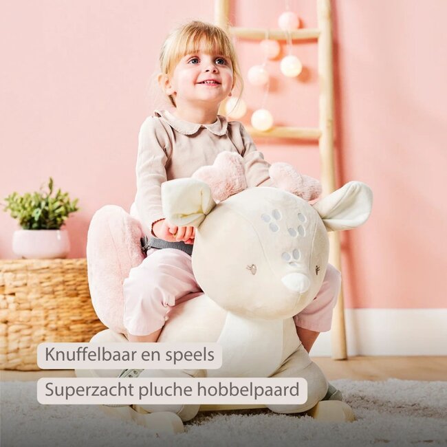 Schommeldier hertje in beige – Zacht, veilig en leuk voor kinderen