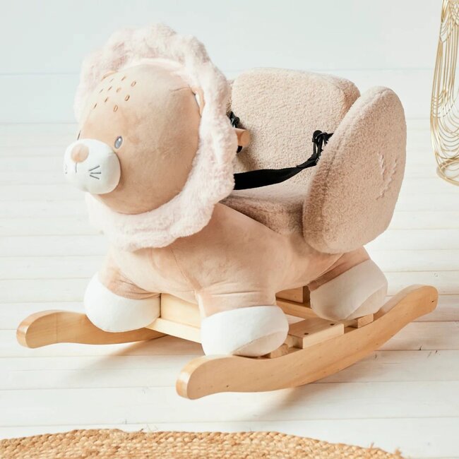 Schaukeltier Löwe in Beige – Weich, sicher und spaßig für Kinder