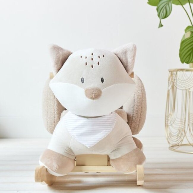 Schaukeltier Fuchs Flo in Beige – Weich, sicher und spaßig für Kinder
