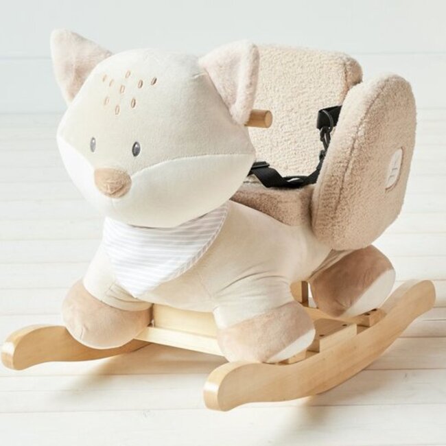 Schommeldier vos Flo in beige – Zacht, veilig en leuk voor kinderen