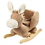 Rocking donkey in beige teddy fabric – soft, sturdy, and fun playtime friend