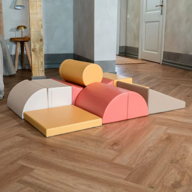 Blocs en mousse Adventurer – rose pastel pour des jeux actifs et sécurisés