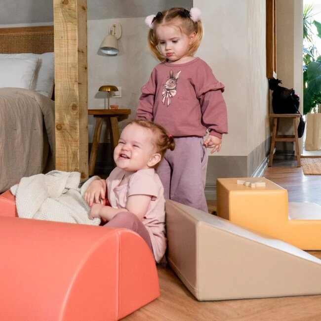 Schaumstoffbausteine Set Adventurer – pastellrosa Spielspaß für kleine Abenteurer