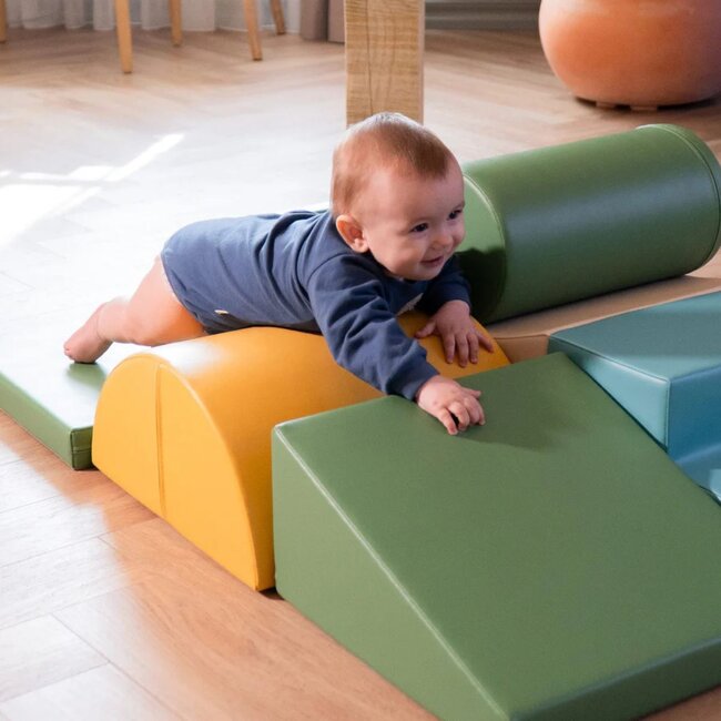 Softplay foam blokken set in turquoise – stimuleert motoriek en creativiteit