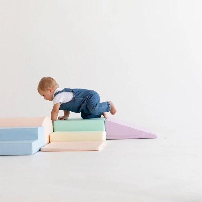 Blocs en mousse Little Crawler – set de 7 pièces en couleurs pastel pour petits explorateurs