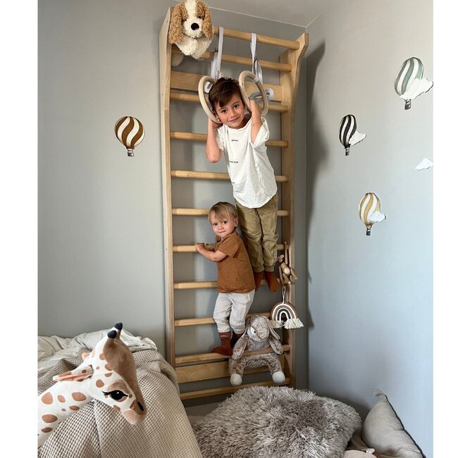 Étagère murale et structure d’escalade en bois – Naturel