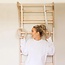 Compact houten wandrek en mini-klimrek in naturel