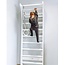 Compact wooden wall rack and mini climbing frame in white