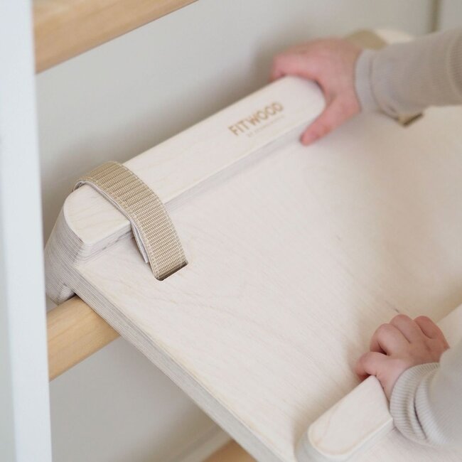 Houten glijbaan in naturel voor klimwand of klimboog – Veilig speelplezier voor kinderen