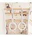 Mini houten gymringen met witte straps in white wash – Perfect voor binnenspelen, motoriek en kinderfitness