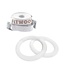 Fitwood Houten gym ringen met witte straps - Mini | Wit