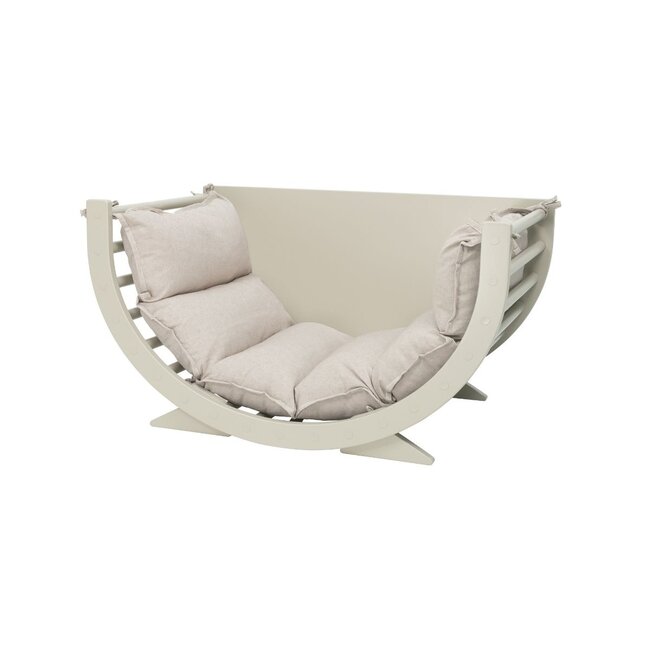 Wooden climbing arch in beige finish – Safe climbing and play for children