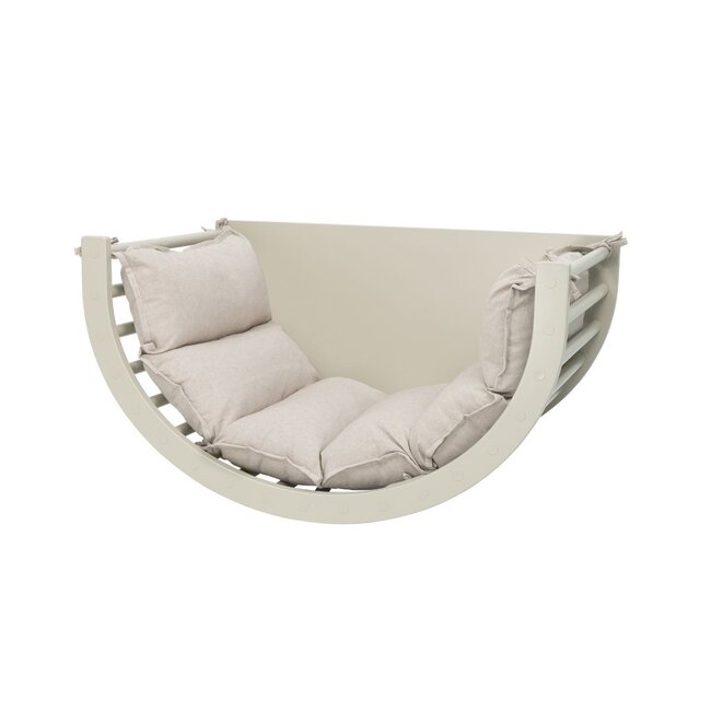 Arc d’escalade en bois beige – Grimpe et jeu sécurisé pour enfants