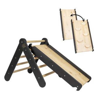 MeowBaby Klimdriehoek met glijbaan/klimwand | Zwart