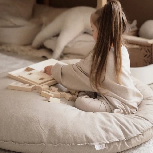 Lempi floor cushion in sand – Comfortable and stylish seating and play cushion