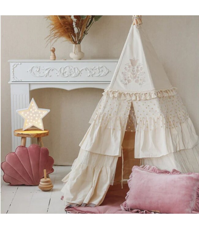 Duurzame houten nachtlamp in stervorm – handgemaakt en dimbaar