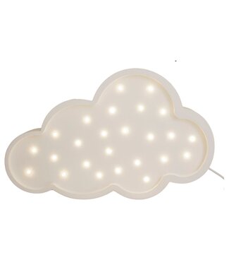 Little Lights Wolken lamp hout | Wit