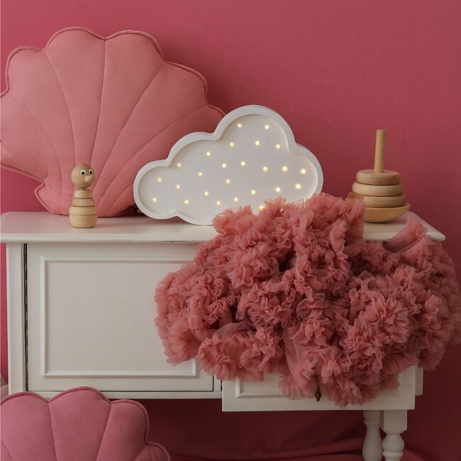 Wooden cloud lamp in white – cozy, handmade lighting for children’s room or home interior
