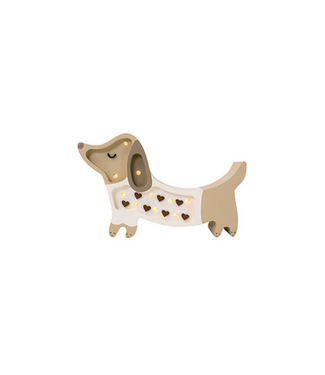 Little Lights Puppy mini lamp | Beige hartjes