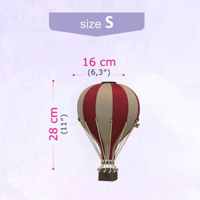Dekoballon rot/beige Größe S – stilvolle Zimmerdekoration fürs Kinderzimmer