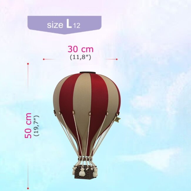 Dekoballon rot/beige Größe L – stilvolle Zimmerdekoration fürs Kinderzimmer