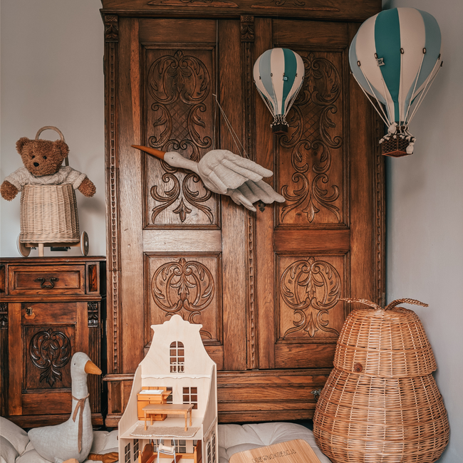 Dekoballon Mint/beige/grün Größe L – stilvolle Zimmerdekoration fürs Kinderzimmer