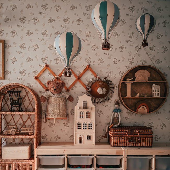 Dekoballon Mint/beige/grün Größe M– stilvolle Zimmerdekoration fürs Kinderzimmer