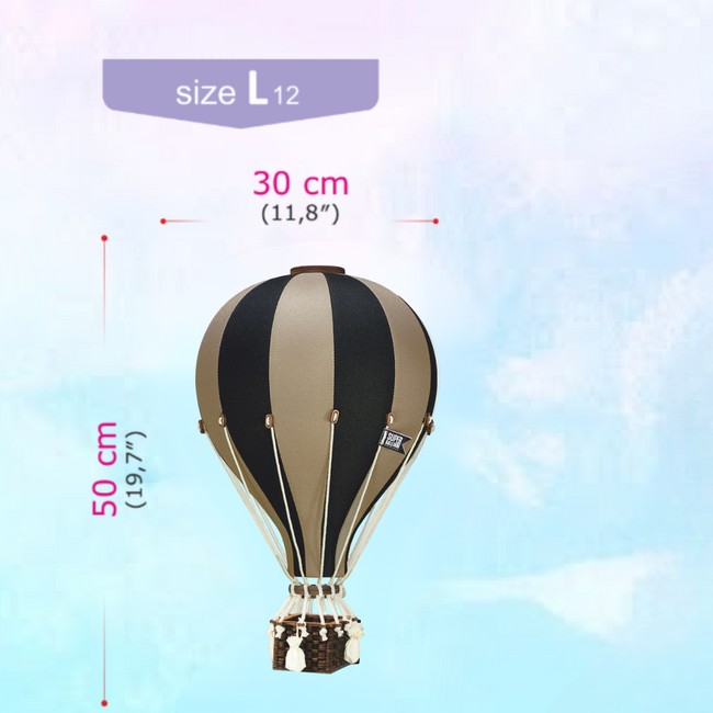 Ballon décoratif noir/beige taille L – jolie décoration pour chambre d’enfant