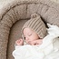 Baby nest with bow in taupé teddy fabric – soft, safe and cozy for your baby
