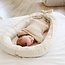 Babynest Lilly mit Schleife aus hellbeigem Baumwollstoff – weich, sicher und kuschelig