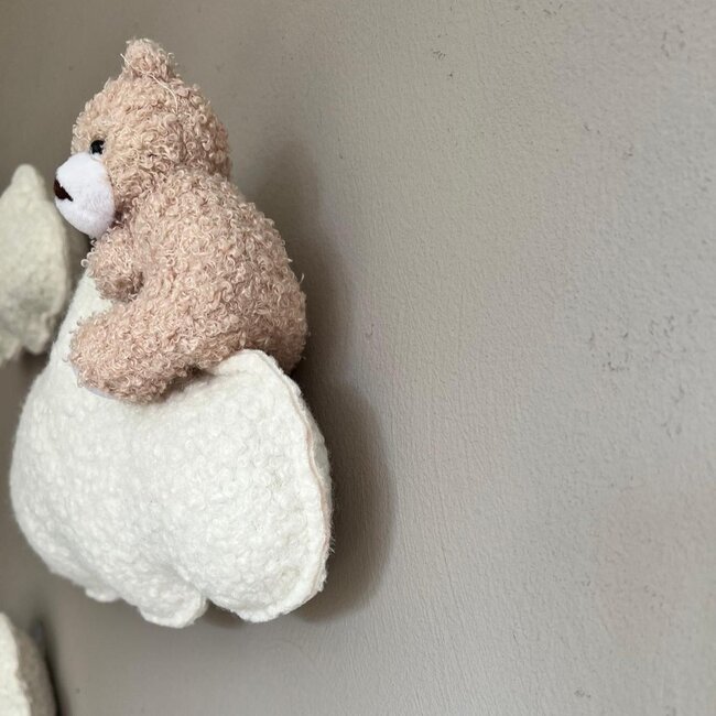 Wolkjes met beertje 3-delig – schattige wanddecoratie voor baby- en kinderkamer