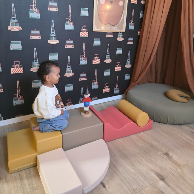 Foam blocks set Explorer – soft blocks for safe and playful climbing | Pastel Pink